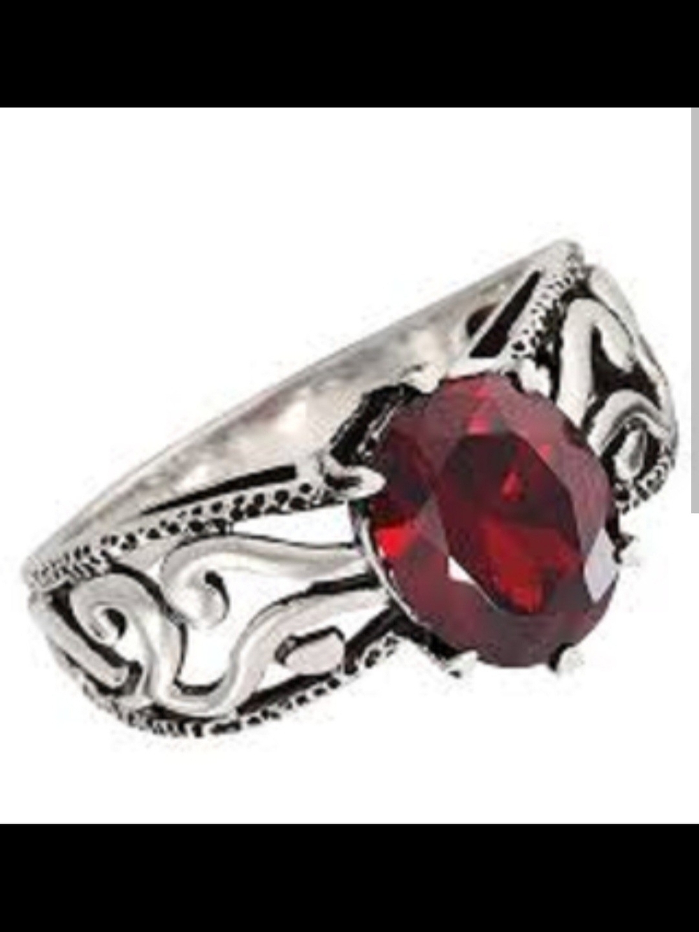 Silpada 925 Silver Ring with Garnet-Red Center Stone
